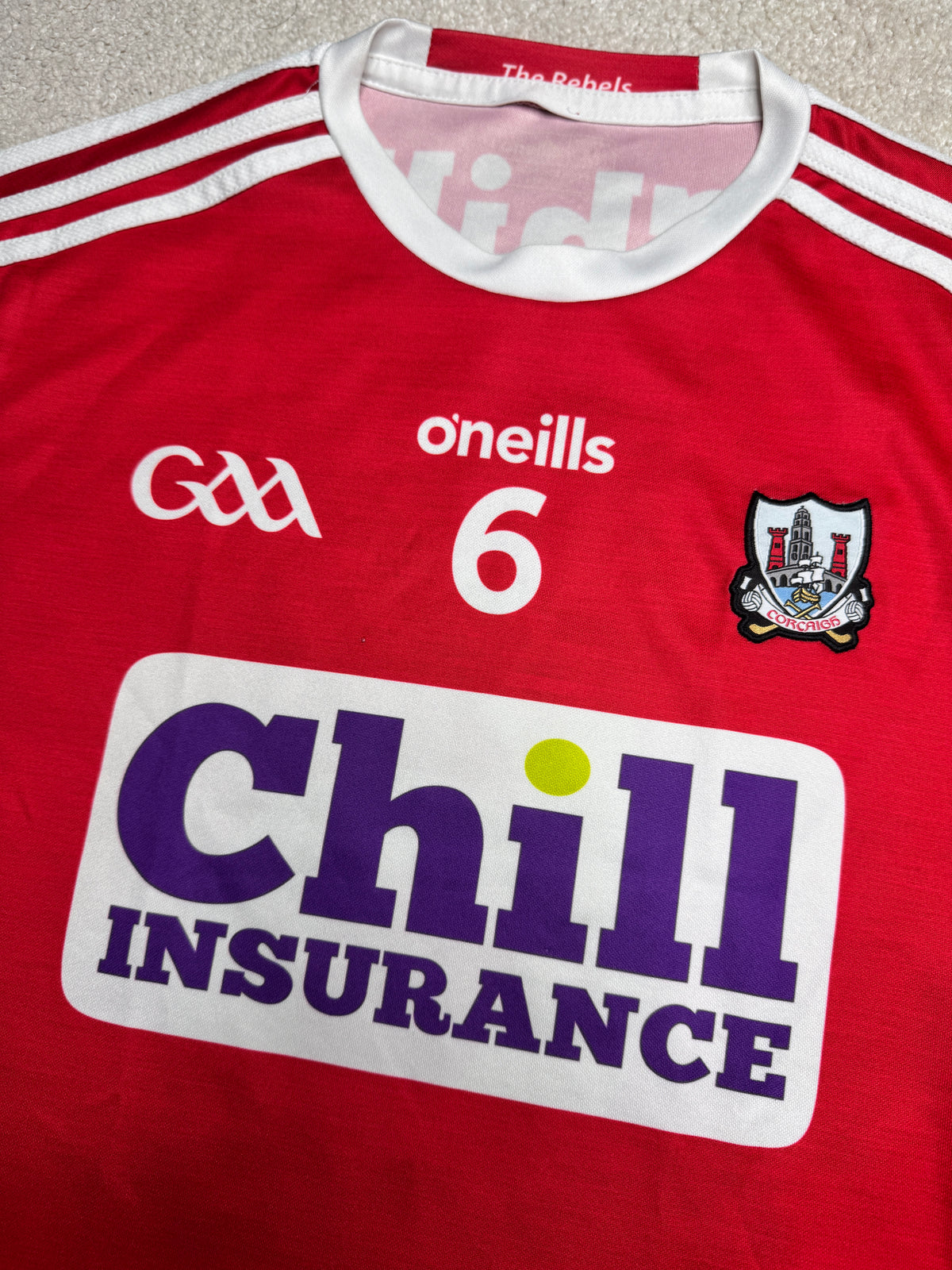 2019 Cork Tight Fit GAA Jersey Number 6 - O'Neills GAA and hurling jersey - Jersey King - view 4