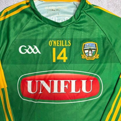 2016/2017 Meath GAA Long Sleeve Tight Fit Number 14 Home Jersey (Size: Large)